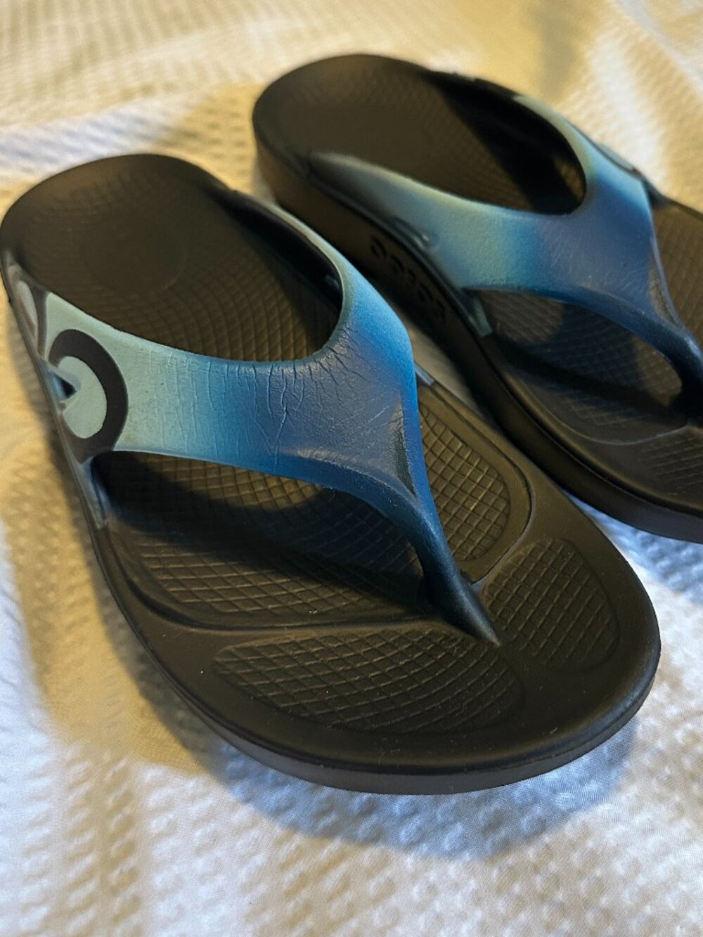 Oofos Original Sport Recovery Sandal Black Azul Gradient Men 7 Women 9 EU 40